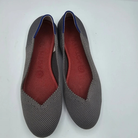 Rothy's The Flat Pebble Gray Textile Ballet Shoes Size 6.5